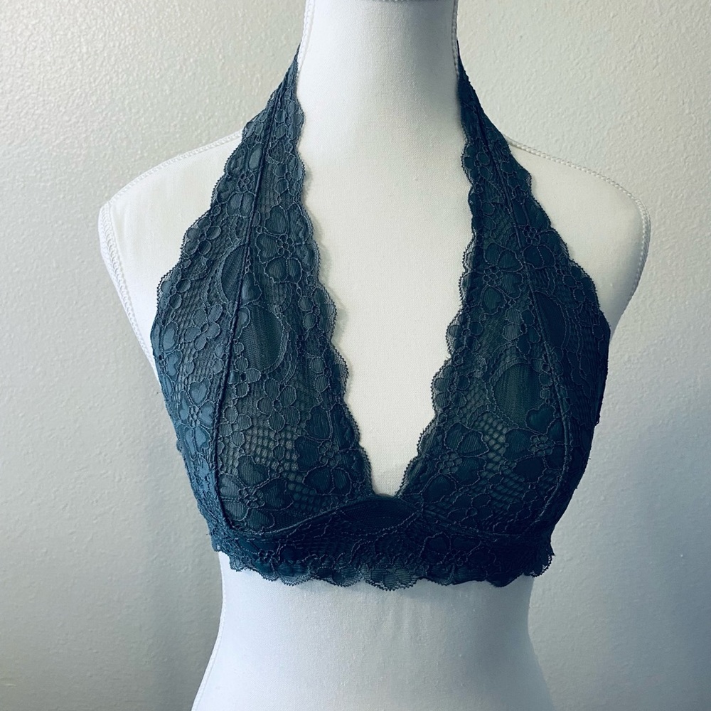 Free People Lace Halter Bandeau - Black